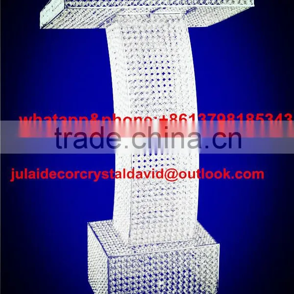Wedding Crystal Podium Pillar, Decorative Podium on Square Pillar, Stage Podium photo-3