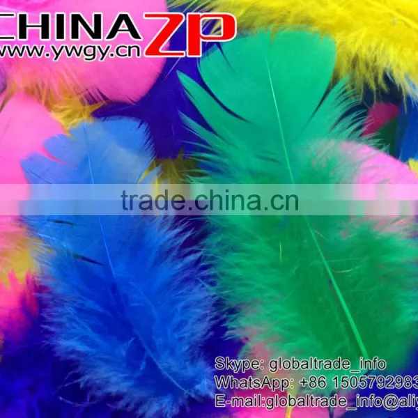 ZPDECOR Colored Factory Wholesale Bulk Dyed Bright Colors Turkey Flat T-Base Body Plumage Feathers for Parties Decorations photo-3