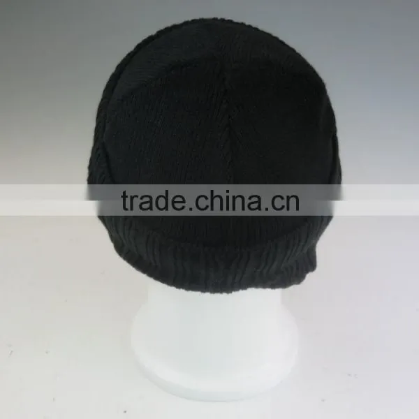 Knitted Winter Beanie Hat With Bill photo-4