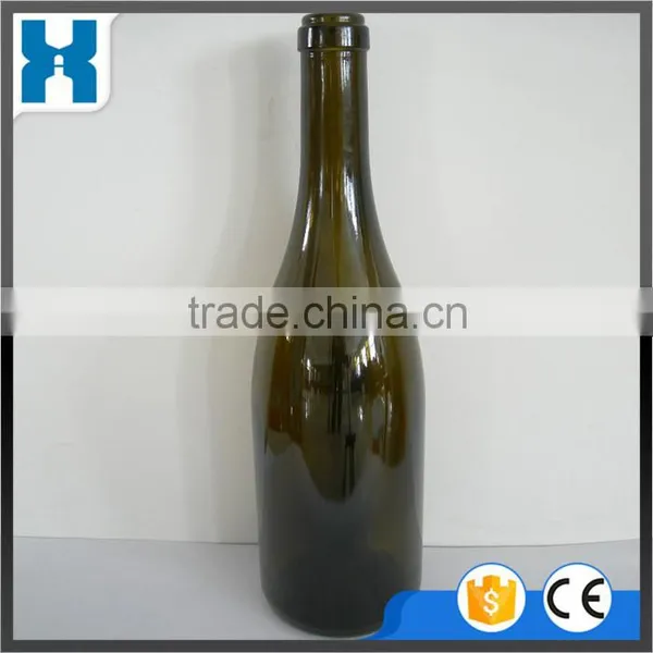 DECORATION DARK GREEN GLASS WINE BOTTLE CORK TOP 750ML