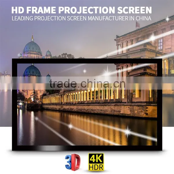 Fast Delivery HD 16:9 150 Inch Wall Mount Fixed Frame Projection Screen / Fixed Frame Projection Screen For Home Cinema photo-2