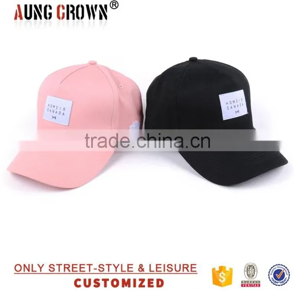 5 Panel Design Your Own Cap Woven Label Logo Baseball Cap photo-4