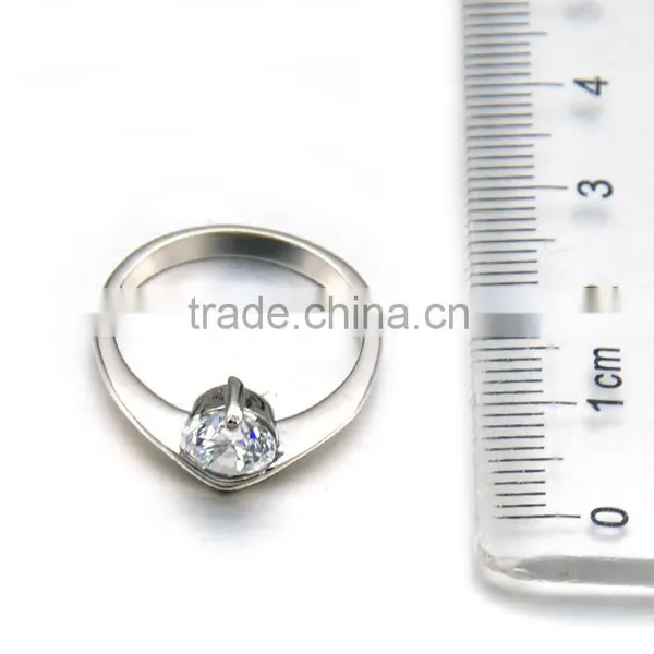 Unique Design Luxury Zircon Wedding Band Finger Rings Women Stainless Steel Engagement Ring photo-3