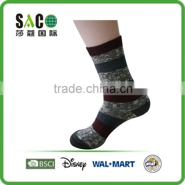 Wide Stripe Heavy Yarn Thick Quard Man Socks photo-4