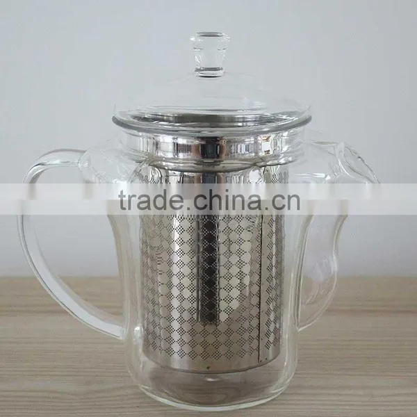 Wholesale Glass Teapot With Stainless Steel Infuser High Borosilicate Glassware N6365 300ml photo-3