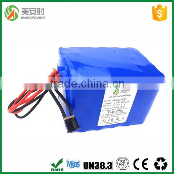 Factory Price 37v 20 Pieces 18650 Battery Cell Custermized Lithium Battery Pack