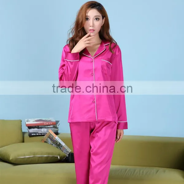 The New 100% Silk Silk Female Silk Long Sleeved Comfortable Elegant Two Sets of Pajamas photo-2