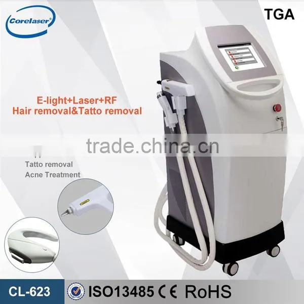 3 Handles E-light RF Nd Yag Lase Acne Removal Black Head White Head Removal Machine photo-2