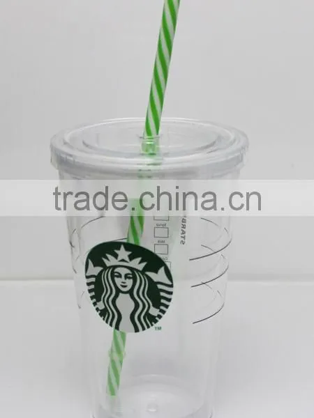 Plastic PP Long Drinking Straws for Starbucks Tumbler