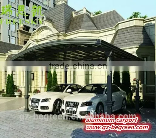 Wrought Iron Metal Gazebo Outdoor Waterproof Car Packing Cover Garage Carport Canopy With Polycarbonate Roofing Sheet photo-2