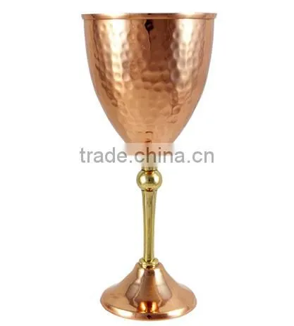 Hand-made Pure Copper Wine Goblet, Wine Glass Cocktails Goblets, Copper Martini Glass photo-2