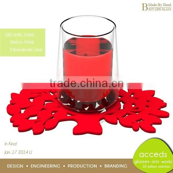 Handmade Double Wall Expensive Glass Cup photo-2