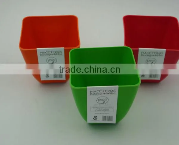 Biodegradable Bamboo Fiber Colorful Flower Pot photo-2