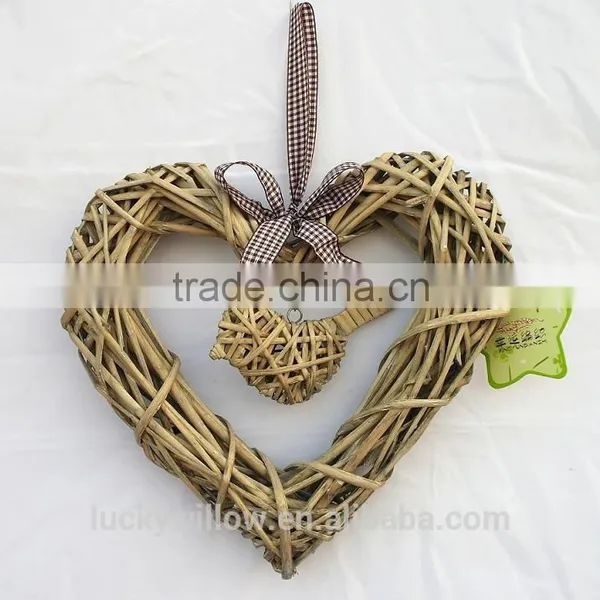 Wholesale Wicker Hearts With Rebbon photo-3