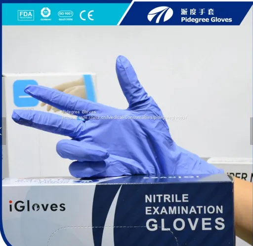 Blue Nitrile Gloves Disposable Nitrile Medical Examination Gloves Powder Free