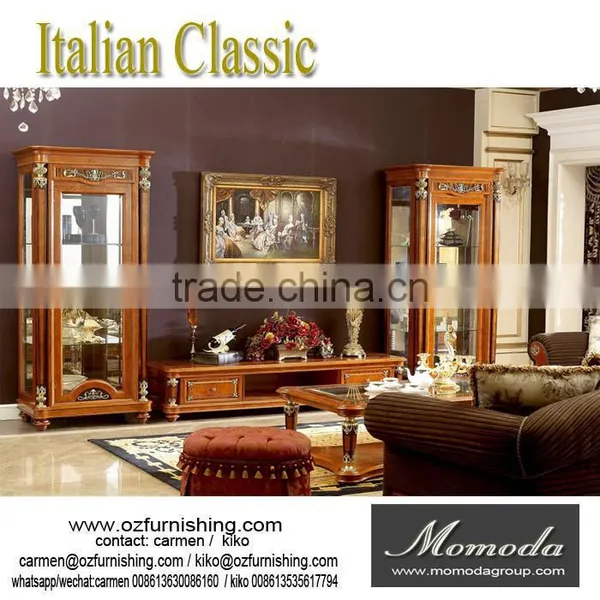 YB29 Factory Directly Sale Wine Cabinet Antique Wooden Glass Wine Cabinet and TV Stand in One Set