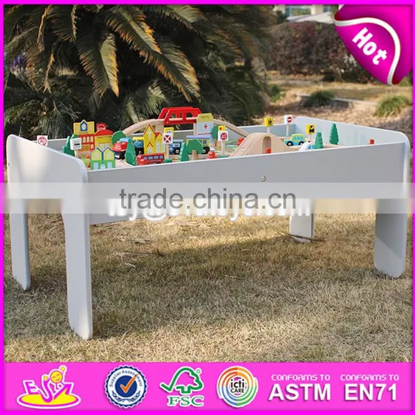 2017 New Design Educational Kids Activity Toys Wooden Train Table Set W04C070 photo-3