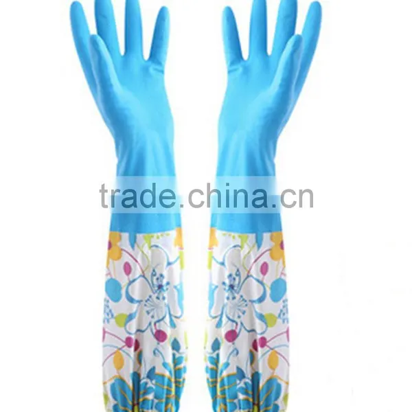Long Velvet Gloves Housework Dishwashing Gloves Latex Rubber Gloves Thick Warm Laundry Gloves photo-4