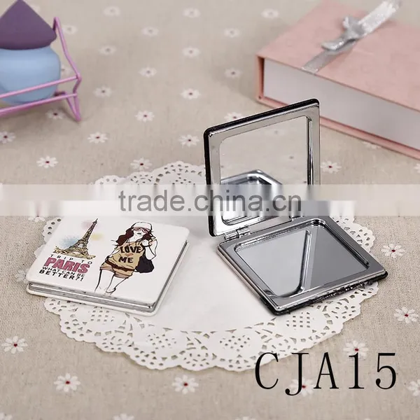 CJA14-OEM Makeup Pocket Plastic Hand Square Foldable Mirror photo-6