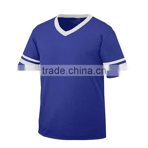Sports Jersey Summer Cool Men Tee Cotton Sportswear Knit Contrast Two Tone Stripe Sleeve T Shirt Football Jersey New Model photo-2
