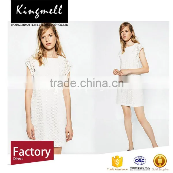 Wholesale Organic White Cotton Fabric With 100% Cotton for Lady Dress photo-2