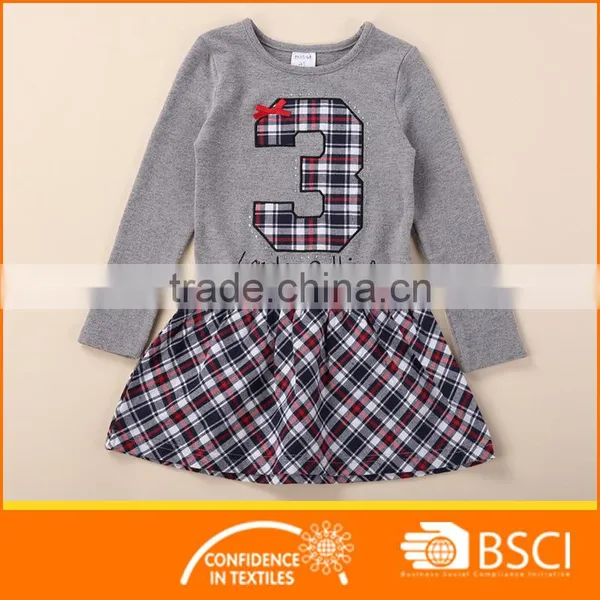 Fashion Child Girl Nice Sweater &Check Dress