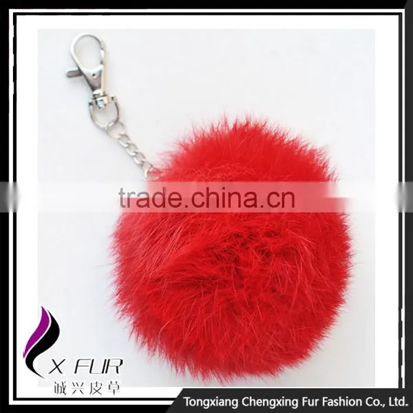 CX-R-36 Cute High Quality Genuine Rabbit Fur Ball Key Chain Keychain photo-5