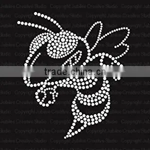 Hornet or Yellow Jacket Iron On Rhinestone Crystal T-shirt Transfer by Jubilee Rhinestones photo-2