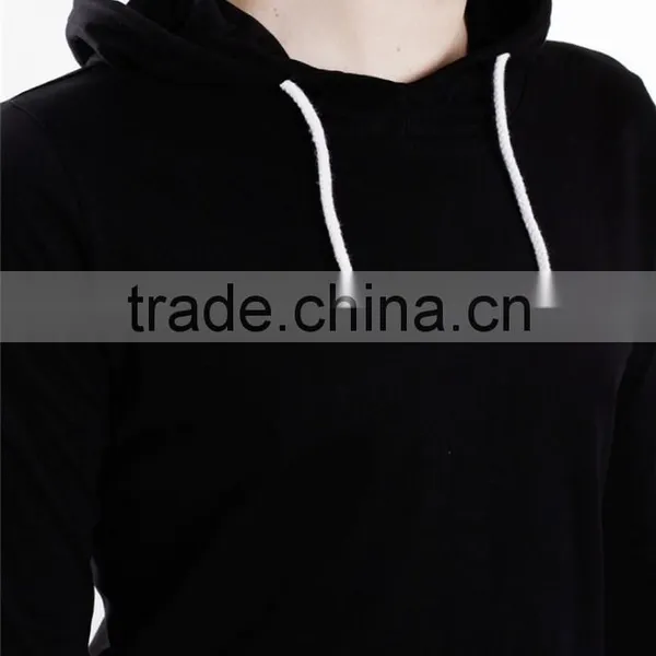 Fashion Slim Pullover Black Plain Hoodie With Ear Dri Fit Hoodies photo-2