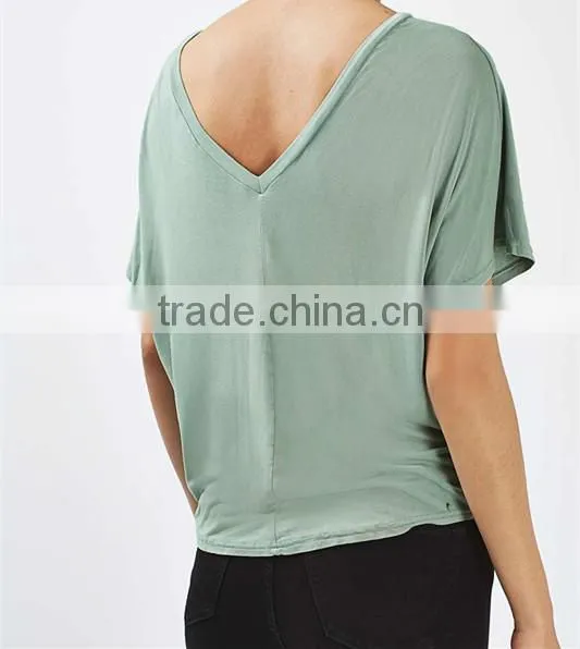 Custom Plain Women Batwing T-shirt photo-4