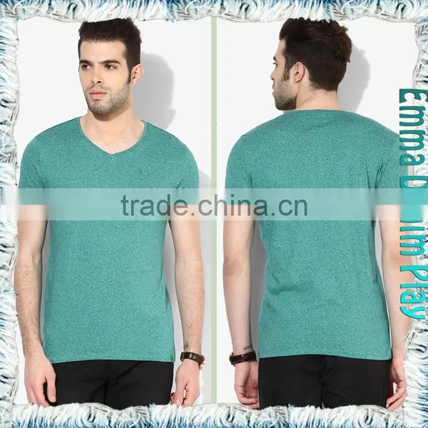 2017 Mens Basic Plain Design Short Sleeves V-Neck T Shirts photo-3