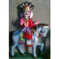 Hindu Folk Deity God Baba RamDev Pir Vishnu Krishna Marble Statue Figurine Sculp photo-3
