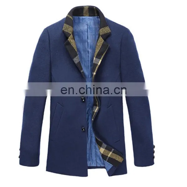 100% Wool Lapel Stripes Two Buttons Cheap Mens Designer Winter Coat photo-3