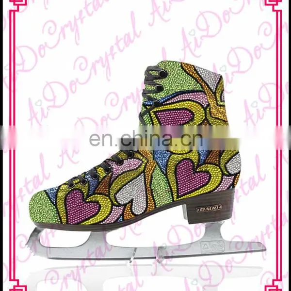 Aidocrystal Exclusive Design Crystal Covered Ice Dancing Shoes,ice Skating Shoes photo-4