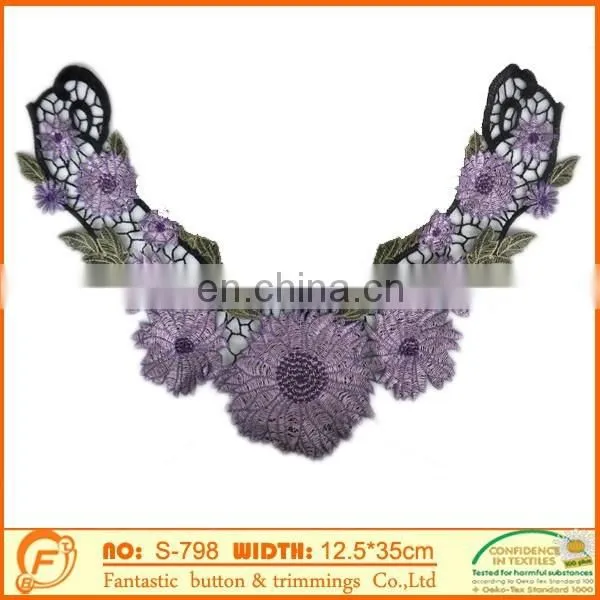 Flower Shape Cotton Lace Collar for Sew on Women Dressing Clothings photo-3