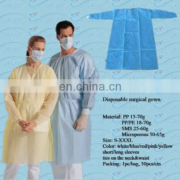 EO Sterile Disposable Nonwoven SMS Reinforced Type Patient Surgical Gown