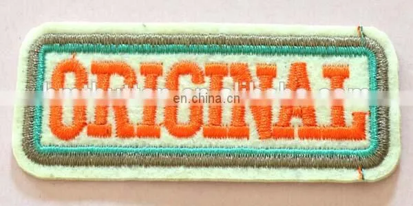 Orange Satin Woven Label With End Fold