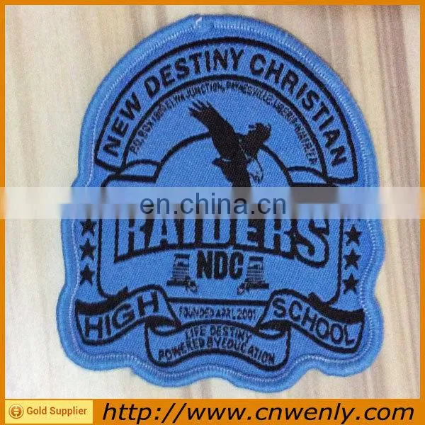 Garment Canvas Woven Fabric School Badges With Your Logo