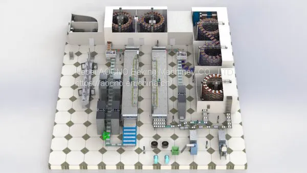Bread cake toast biscuit production line bread baking tunnel oven