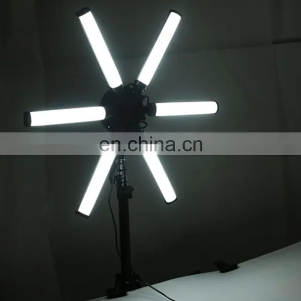26 Inch LED Live Light Portable Battery External Shooting Anchor Light Six Arm Six Tube Photography Beauty Live Light photo-2