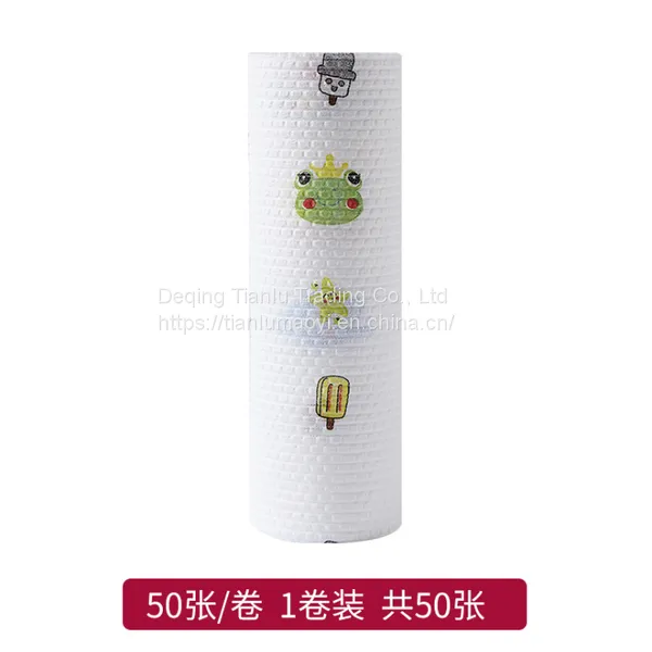 Washable Lazy Dishcloth Disposable Dishcloth Dry Wet Dual Purpose Kitchen Supplies PP Wood Pulp Spunlaced Non-woven Fabric Oil Free photo-3
