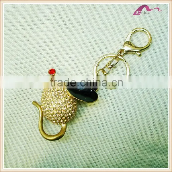 Cute Gold Plated Crystal Enamel Mouse Keychain Gifts photo-2