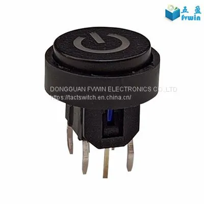 Blue LED 12mm Cap Circle 12V 50mA Momentary Tact Push Button Switch photo-2