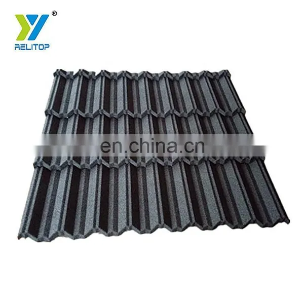 Modern Style Coffee Black Nosen Type Stone Coated Steel Roof Tile 0.3mm 0.35mm 0.4mm 0.5mm Metal Roofing Sheet photo-2