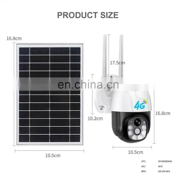 360 Wireless Surveillance PTZ IP Camera Solar Powered CCTV Security Cameras 4G Outdoor Solar Power Wifi Battery Camera V380 photo-4