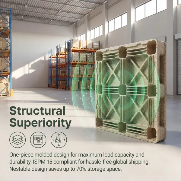 Customizable Molded Wood Pallets — Fumigation-Free for Export Clearance — Heavy-Duty & Deformation-Resistant