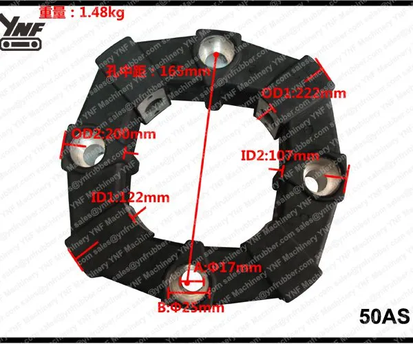 YNF Excavator Engine Parts CF-A Flexible Coupling Size 50 50A 50AS Hydraulic Pump Rubber Coupling photo-6