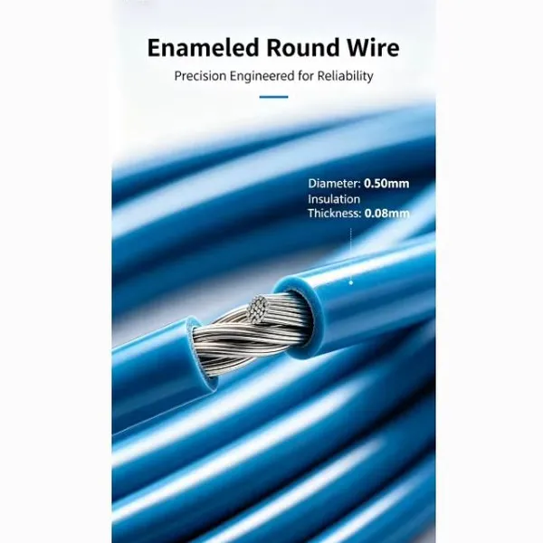 WanZhou EIW 220V 500m Single-Core Solid IP20 Copper Clad Aluminum Enameled Round Wire 12-22 AWG 50-100C Heating Electrical photo-6