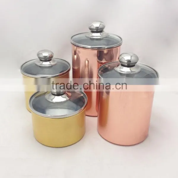 4-Piece Canister Sets With Copper Plated Color photo-3