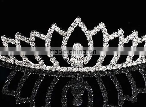 Handmade Luxury Wedding Rhinestone Bridal Crystal Tiara Bridal Crown photo-3